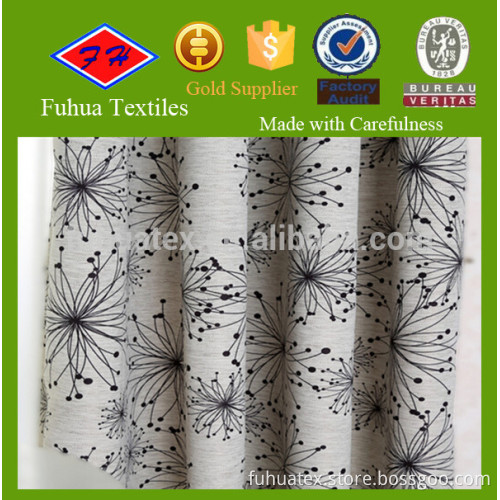 sumblimation printed polyester linen like dim out fabric for curtain